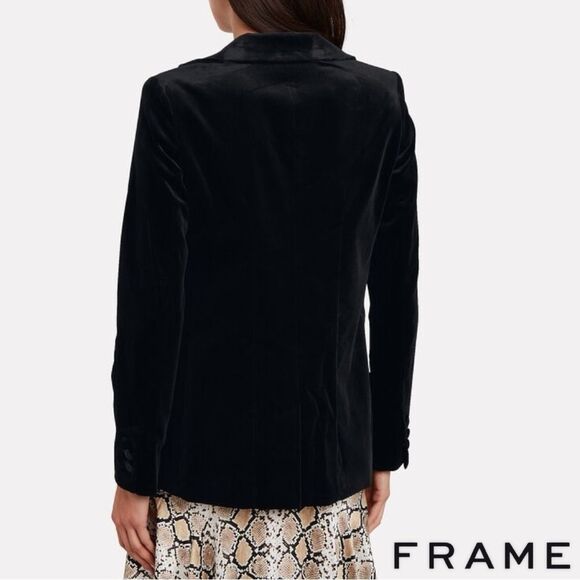 FRAME **NWT** Classic Velvet Blazer in Noir Black - Picture 3 of 11